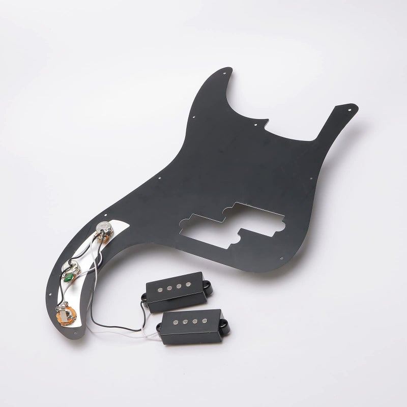 JIUWU Guitar Prewired Loaded Pickguard for Fender Precison P Bass Part Black - Image 4